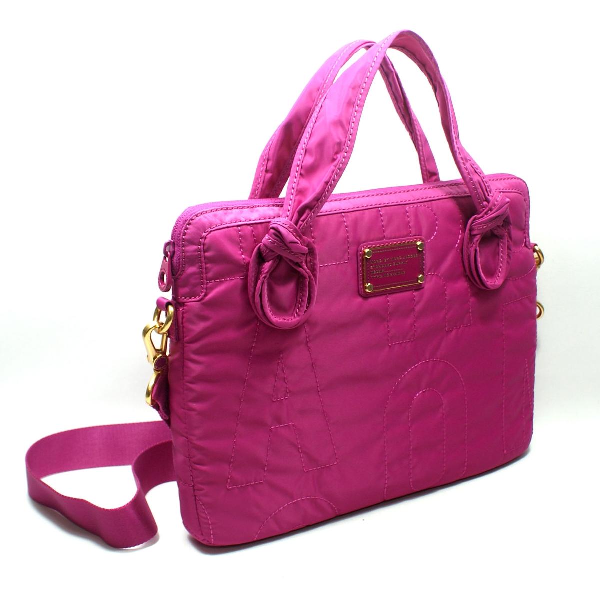 Marc By Marc Jacobs Pretty Fuchsia Nylon 13 Inch Laptop Bag/ Messenger