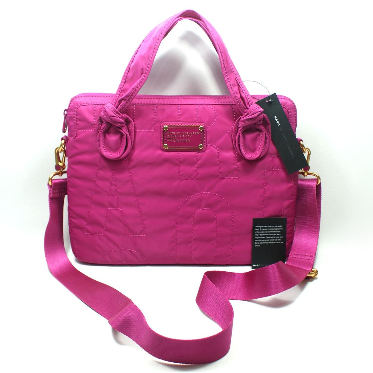 Marc By Marc Jacobs Pretty Fuchsia Nylon 13 Inch Laptop Bag/ Messenger