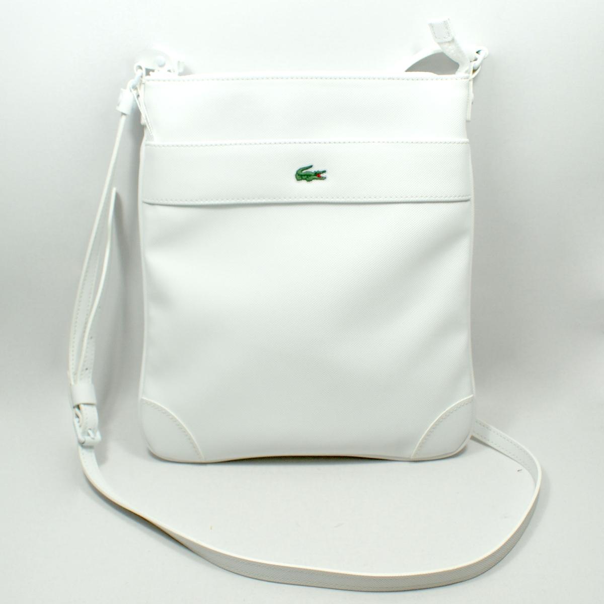 Lacoste Bright White Vertical Flat Crossover Bag/ Crossbody Bag #NF0281NC | Lacoste NF0281NC