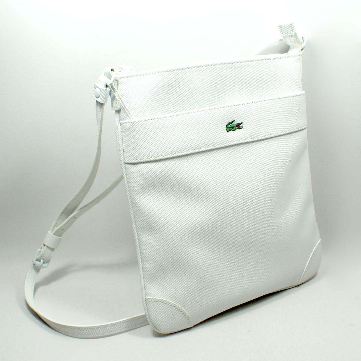 Lacoste Bright White Vertical Flat Crossover Bag/ Crossbody Bag #NF0281NC | Lacoste NF0281NC