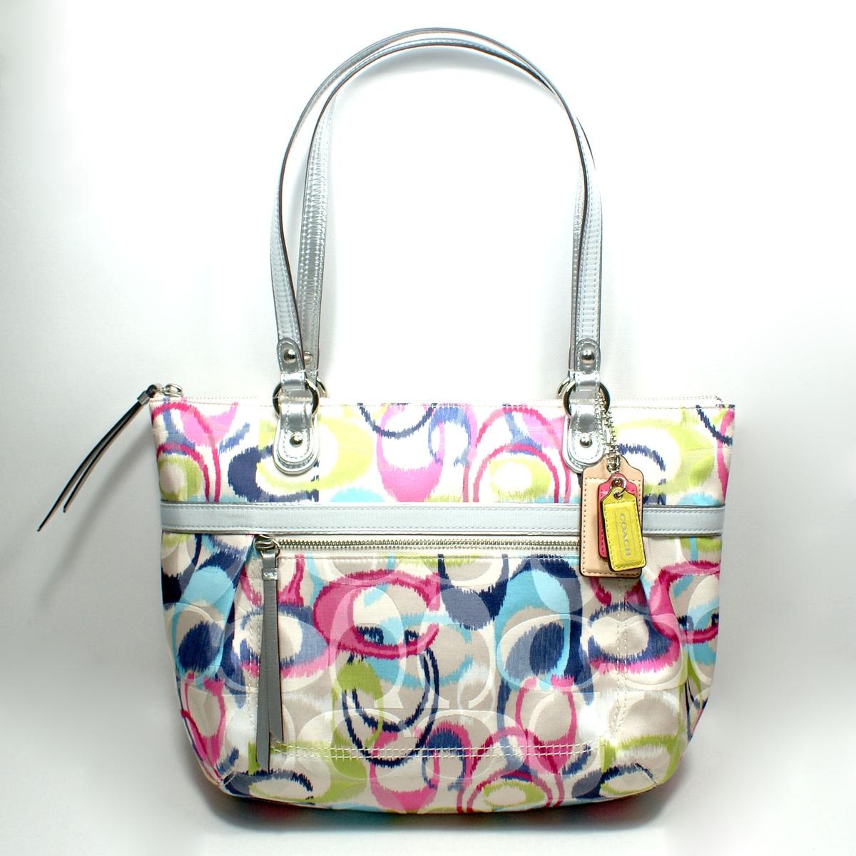 Coach Poppy IKAT Signature Small Tote Bag #19877 | Coach 19877 Coach Poppy IKAT Signature Small Tote Bag #19877 | Coach 19877