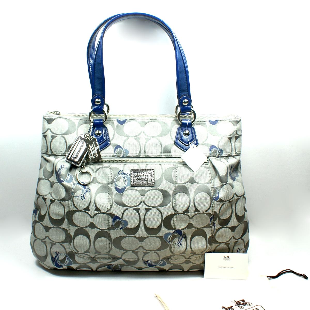 Coach Poppy Pop Signature Glam Tote Grey #18711M | Coach 18711M
