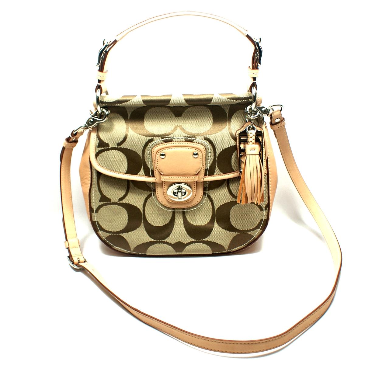 Coach Poppy Signature New Willis Handbag/ Crossbody Bag Khaki 19034