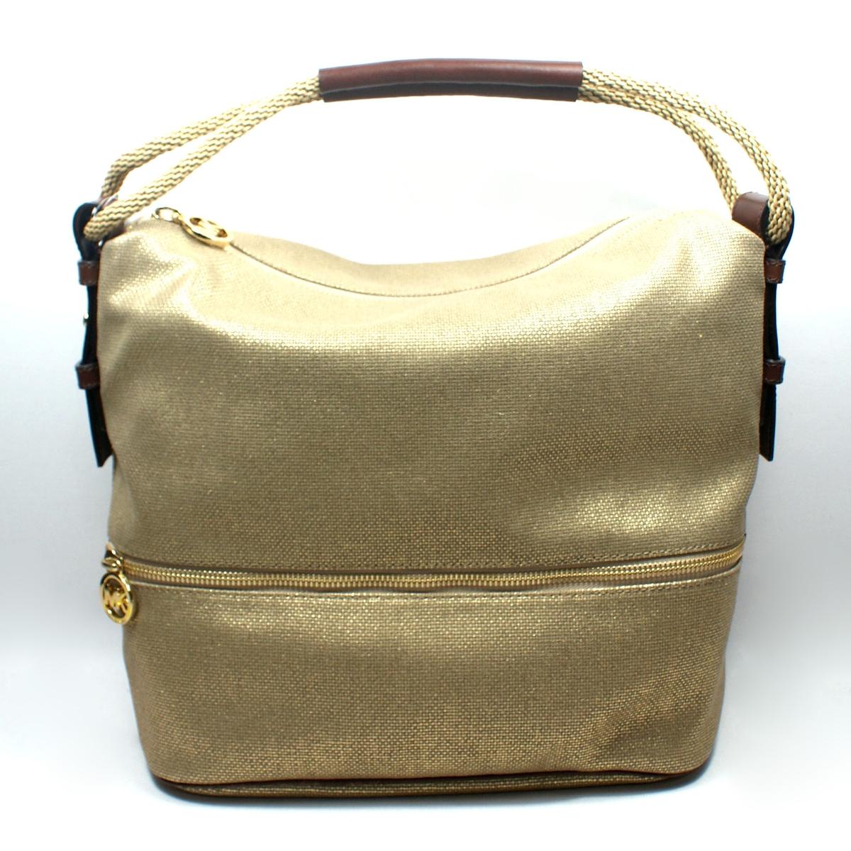 Michael Kors Marina Turquoise Large Shoulder Canvas Hobo/ Shoulder Bag