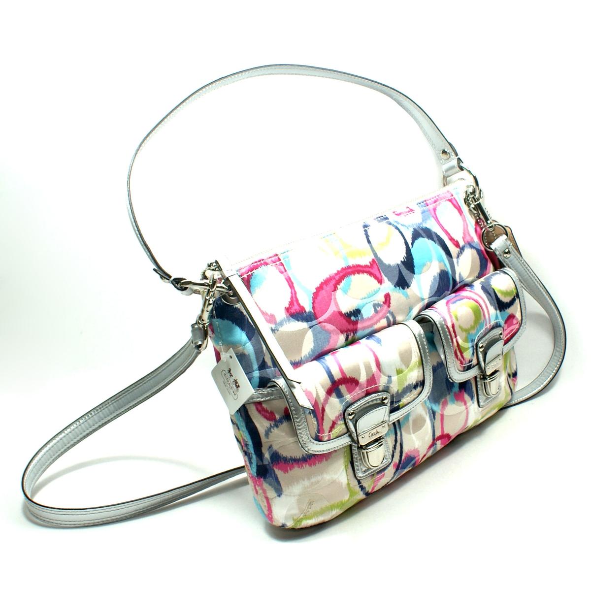 Coach Poppy Multi Signature Ikat Hippie Shoulder/ Crossbody Bag 