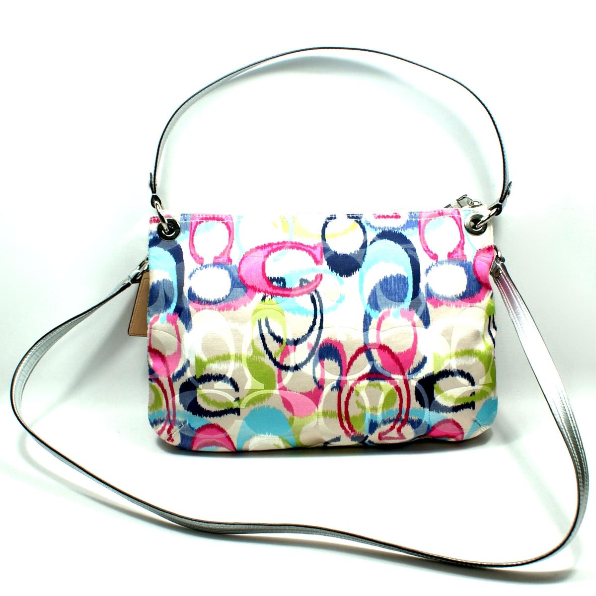Coach Poppy Multi Signature Ikat Hippie Shoulder/ Crossbody Bag 
