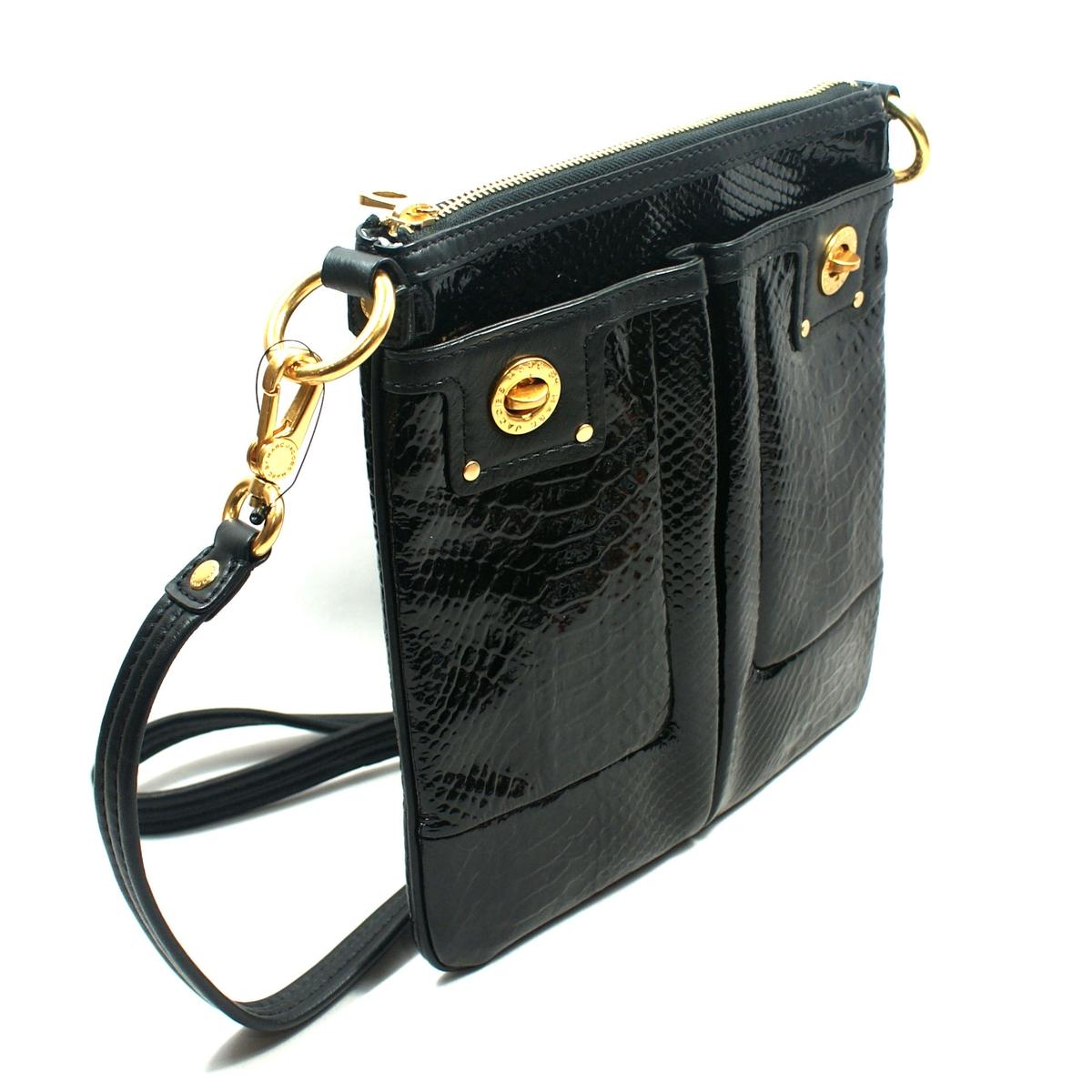 Marc By Marc Jacobs Sia Black Python Patent Leather Crossbody Bag/ Shoulder Bag #M3113213 | Marc ...