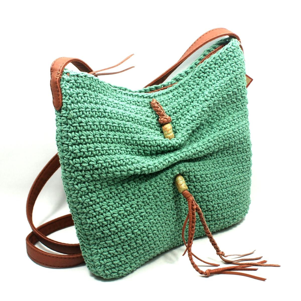 Lucky Brand Ojai Crochet Green Swing/ Crossbody Bag #HKRU1384 | Lucky Brand HKRU1384