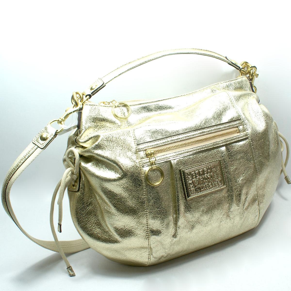 Coach Poppy Leather Jazzy Hobo/ Cross Body Bag Gold 20384E Coach 20384E