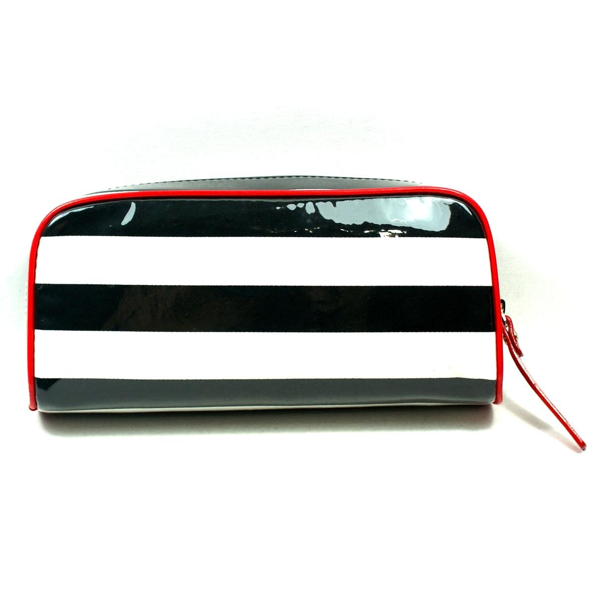 Kate Spade Small Henrietta Patchin Place Stripe Cosmetic Bag Black