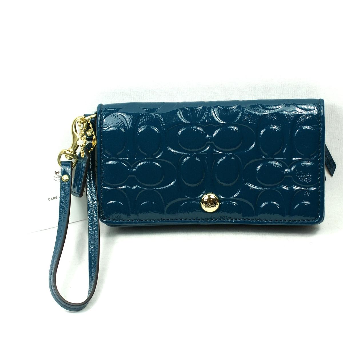patent leather coach wallet