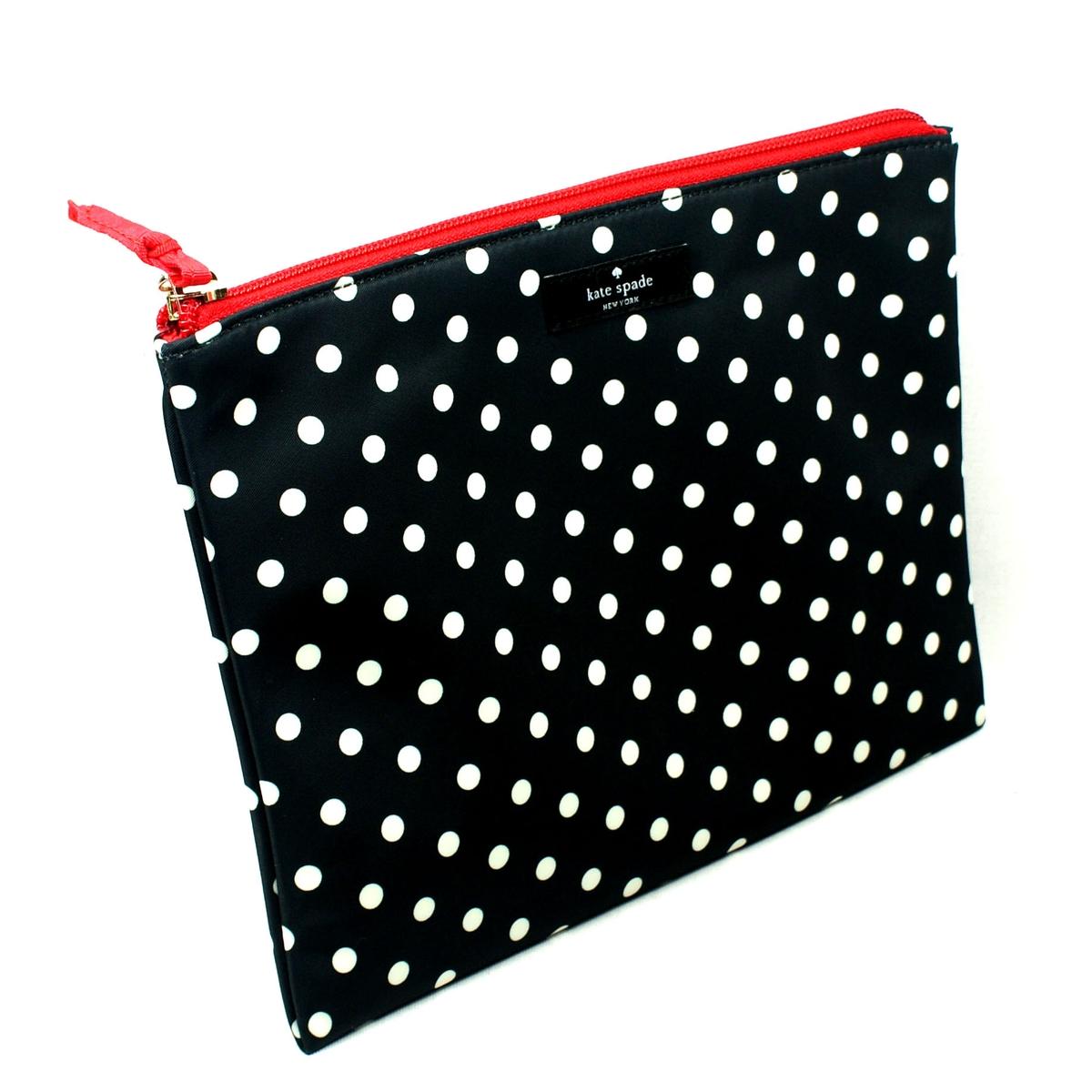 Kate Spade Spot Nylon Large Flat Pouch/ Cosmetic Bag WLRU1333 Kate
