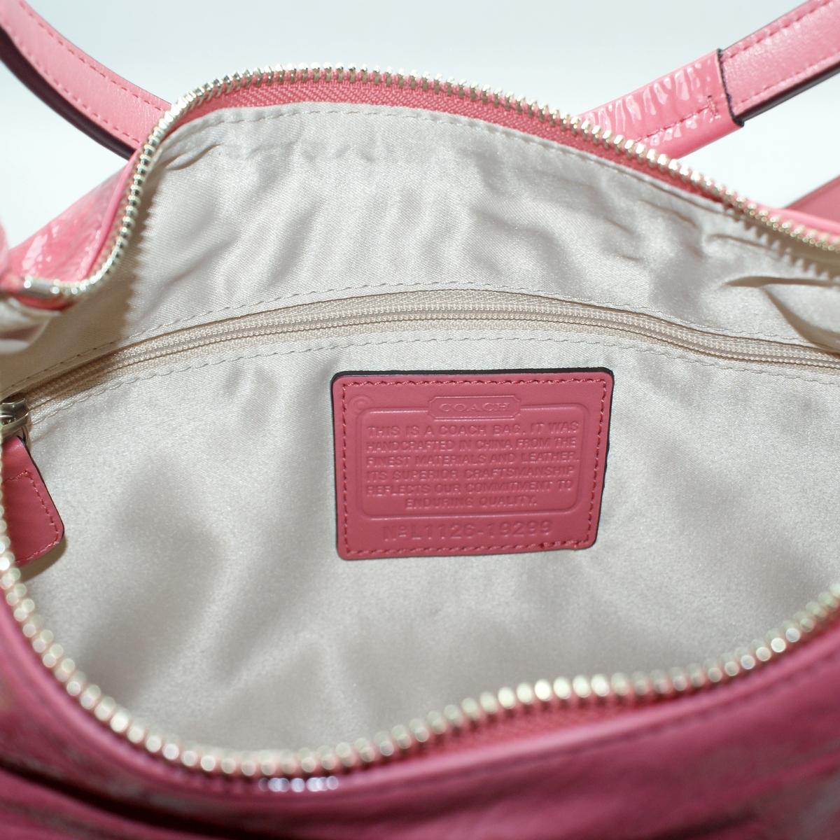 Coach Kristin Patent Leather Hobo Bag/ Cross Body Bag Rose 19299