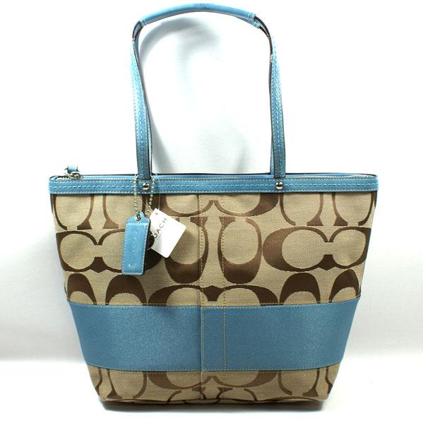 coach signature stripe tote
