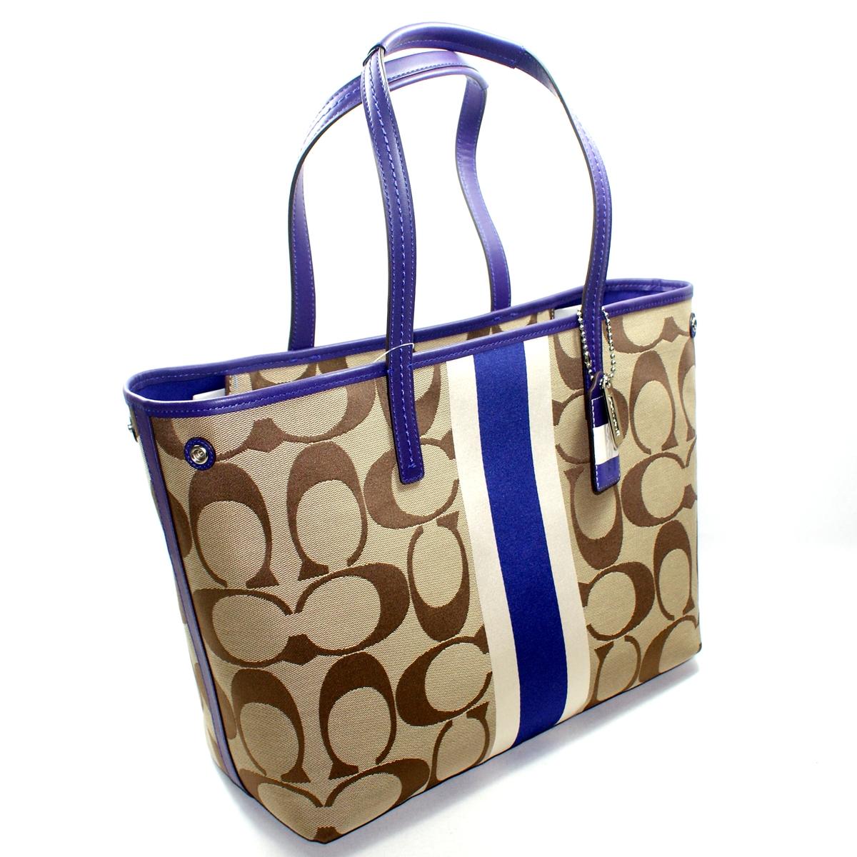 Coach Hamptons Signature Stripe Medium Tote Bag #19999 | Coach 19999