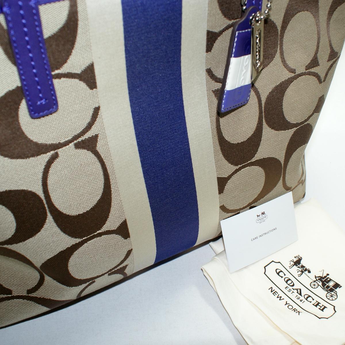 Coach Hamptons Signature Stripe Medium Tote Bag #19999 | Coach 19999