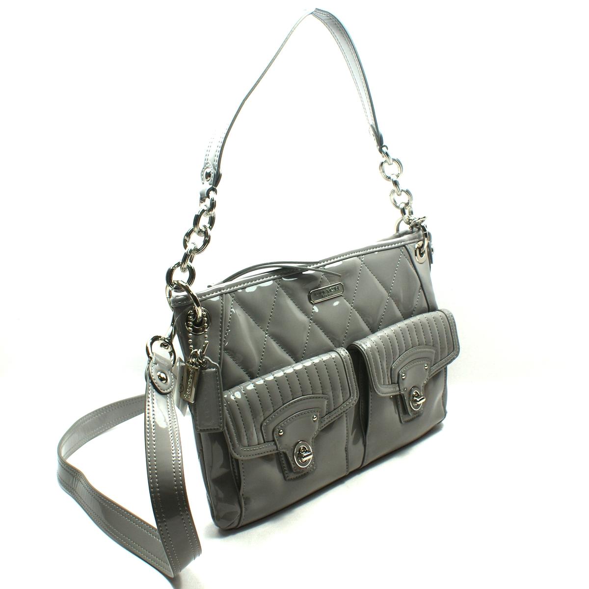 Coach Poppy Liquid Gloss Hippie Shoulder Bag/ Crossbody Bag Grey #18678 | Coach 18678