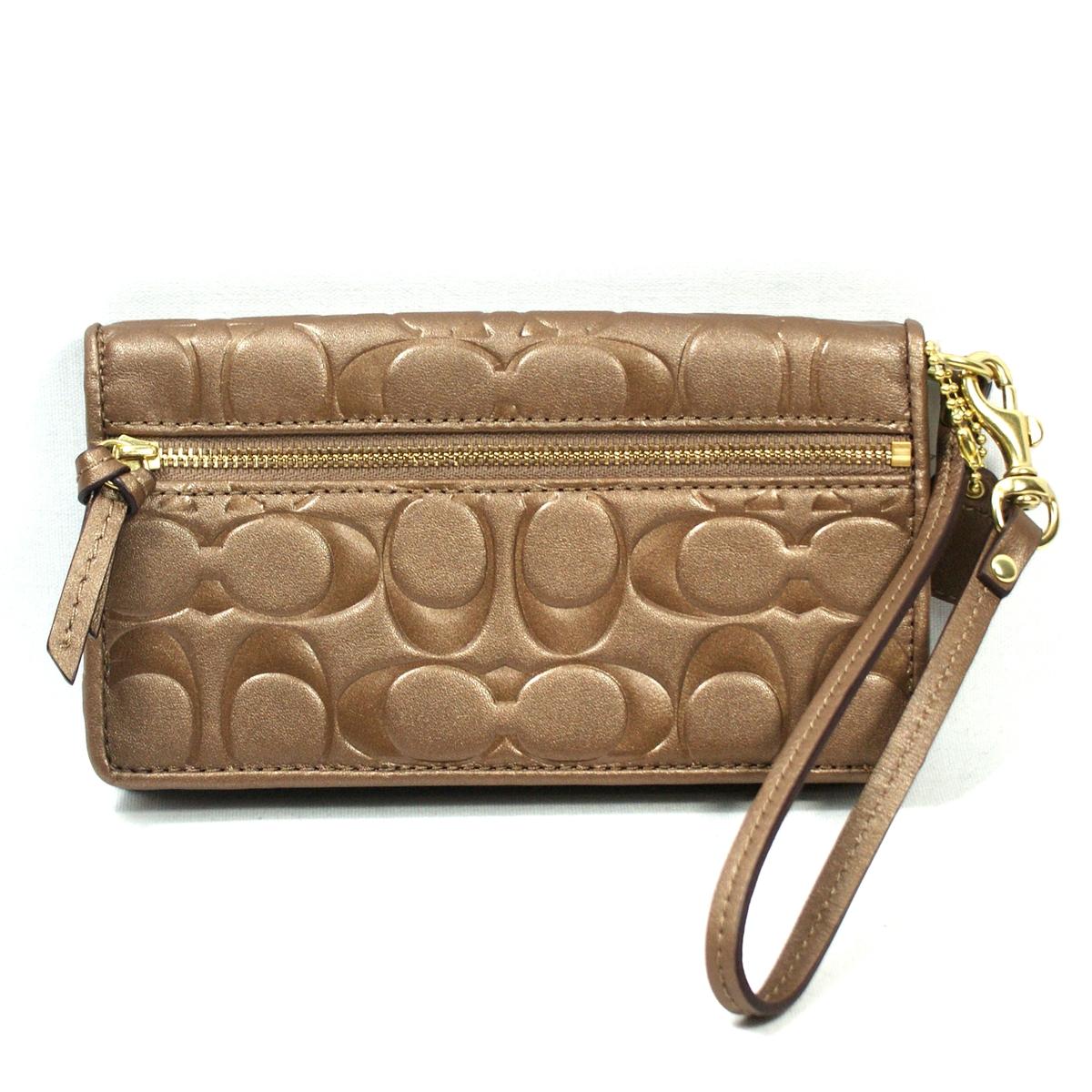 Coach Embossed Leather Demi Clutch/ Wristlet/ Wallet #46536 | Coach 46536