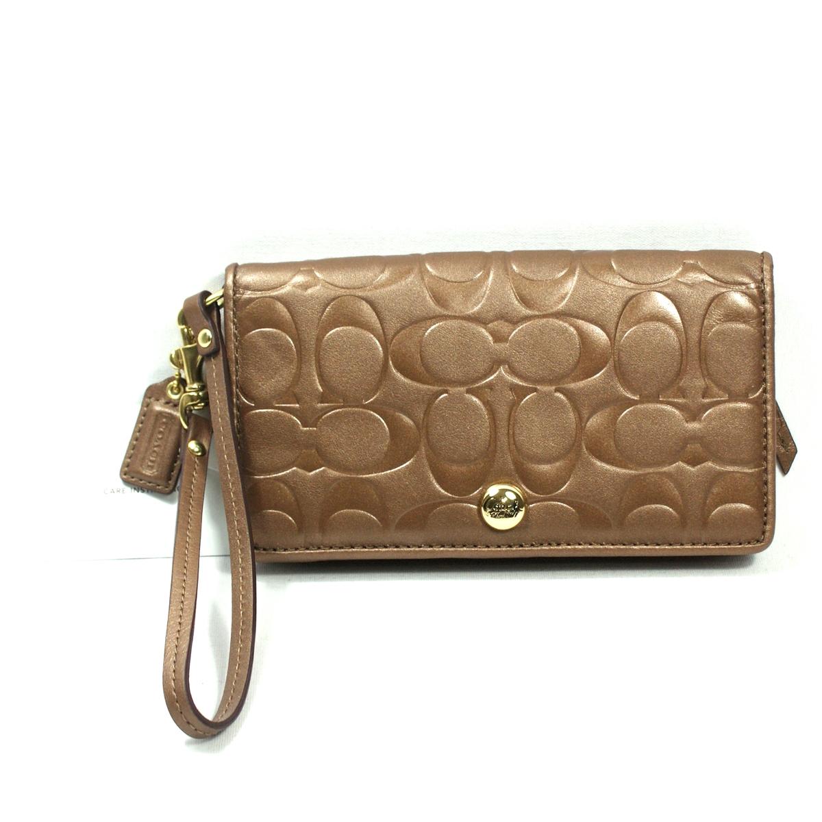 Coach Embossed Leather Demi Clutch/ Wristlet/ Wallet #46536 | Coach 46536