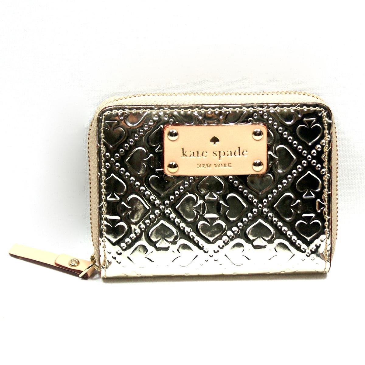 Kate Spade Mini Neda Emerald Avenue Small Zip Around Wallet Gold WLRU1309 Kate Spade WLRU1309