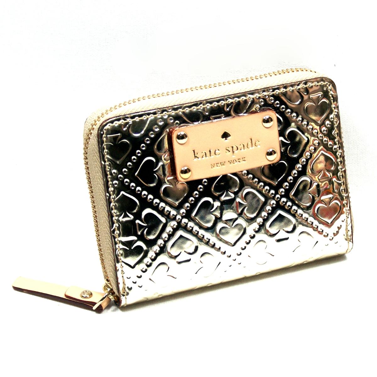 Kate Spade Mini Neda Emerald Avenue Small Zip Around Wallet Gold 