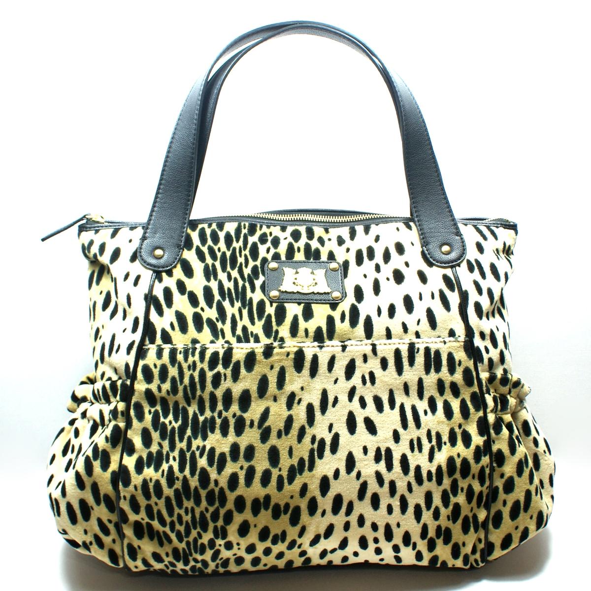 Juicy Couture Cheetah Velvet Large Tote/ Shoulder Bag #YHRUO007 | Juicy