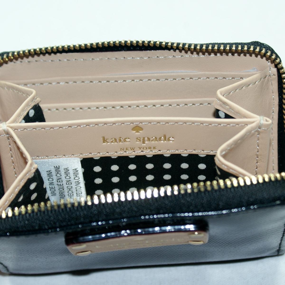 Kate Spade Mini Neda Fulton Street Small Zip Around Wallet Black 