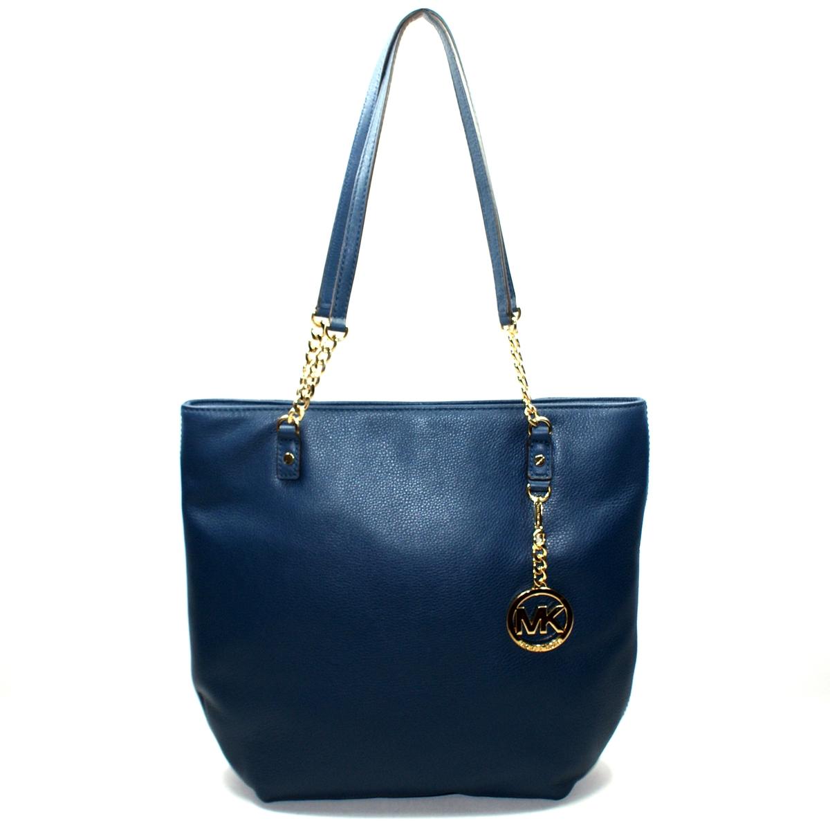 Home Michael Kors Jet Set Chain Soft Genuine Leather Tote Navy Blue Home Michael Kors Jet Set Chain Soft Genuine Leather Tote Navy Blue