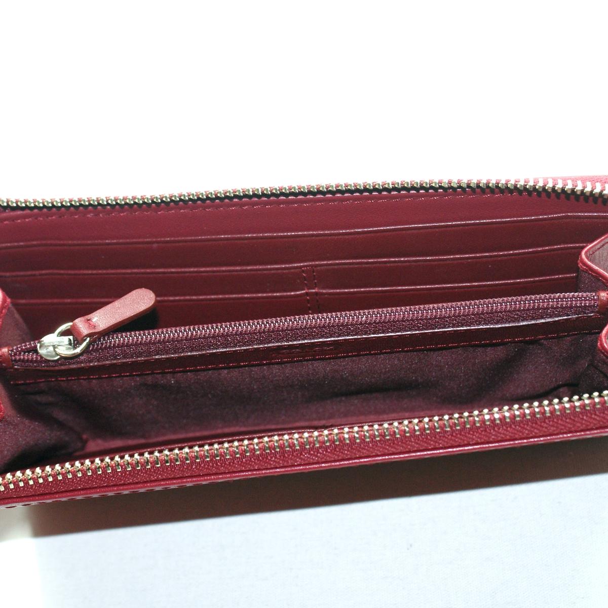 Coach Legacy Leather Slim Zip Wallet/ Clutch Black Cherry #48178 | Coach 48178