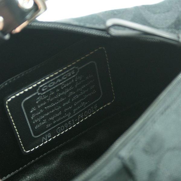 Coach Signature Stripe Top Handle Small Pouch Gunmetal #40024