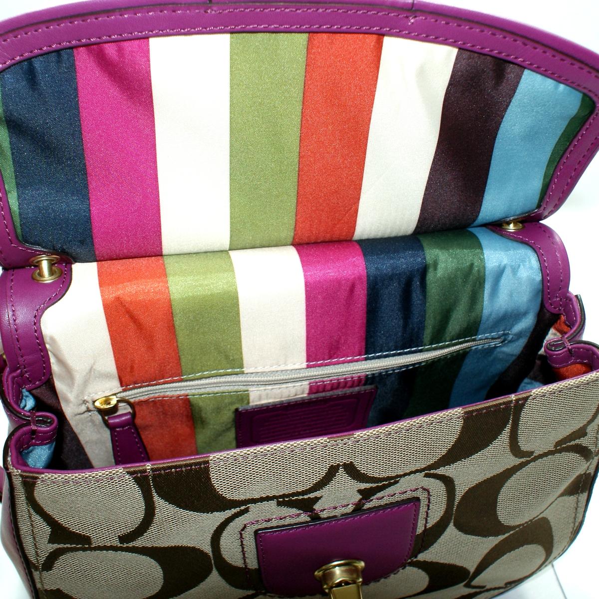 Coach Poppy Signature New Willis Handbag/ Crossbody Bag Berry 