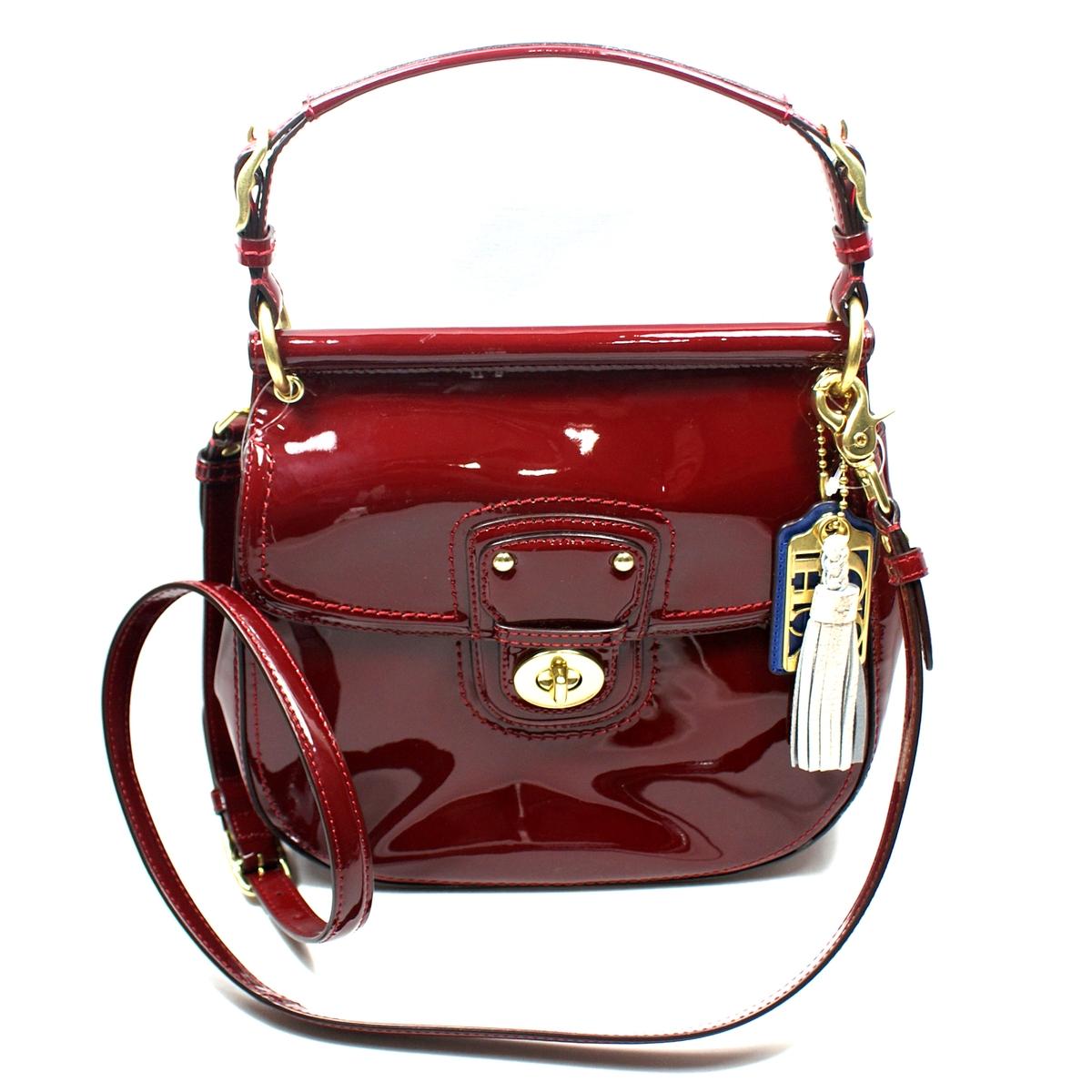Home Coach Patent New Willis Handbag Crossbody Bag Crimson
