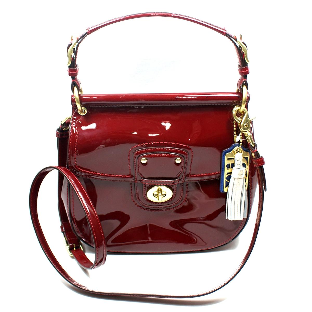 Coach Patent New Willis Handbag/ Crossbody Bag Crimson #21244 | Coach 21244