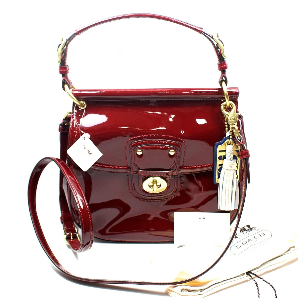 Coach Patent New Willis Handbag/ Crossbody Bag Crimson #21244 | Coach 21244