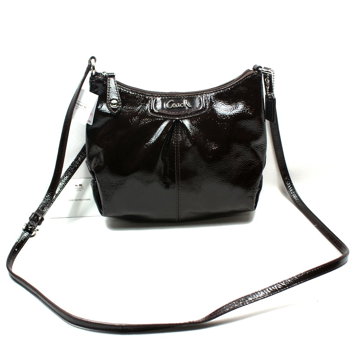 Coach Ashley Patent Leather Small Swingpack Bag Brown 48252 Coach 48252