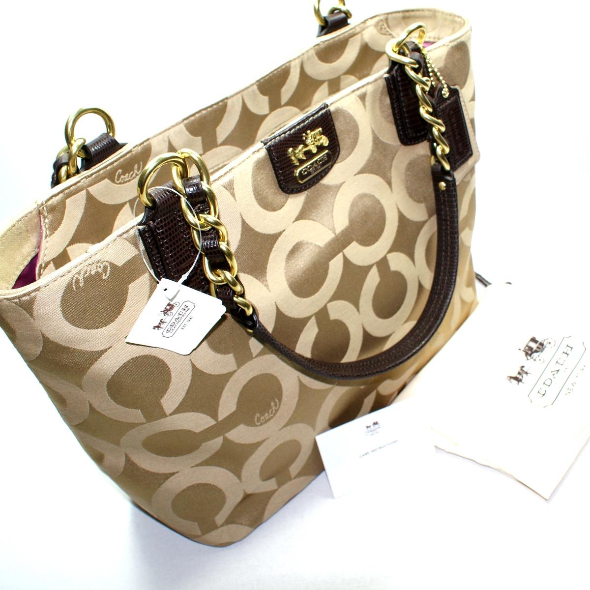 Coach Madison Opt Art Satchel/ Tote Khaki #20481 | Coach 20481