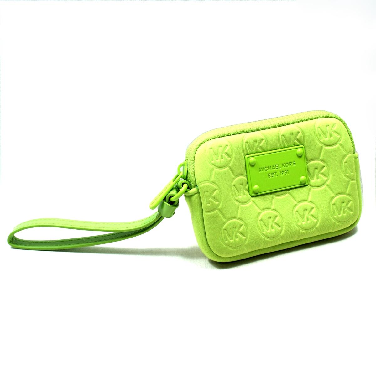 michael kors lime green wristlet