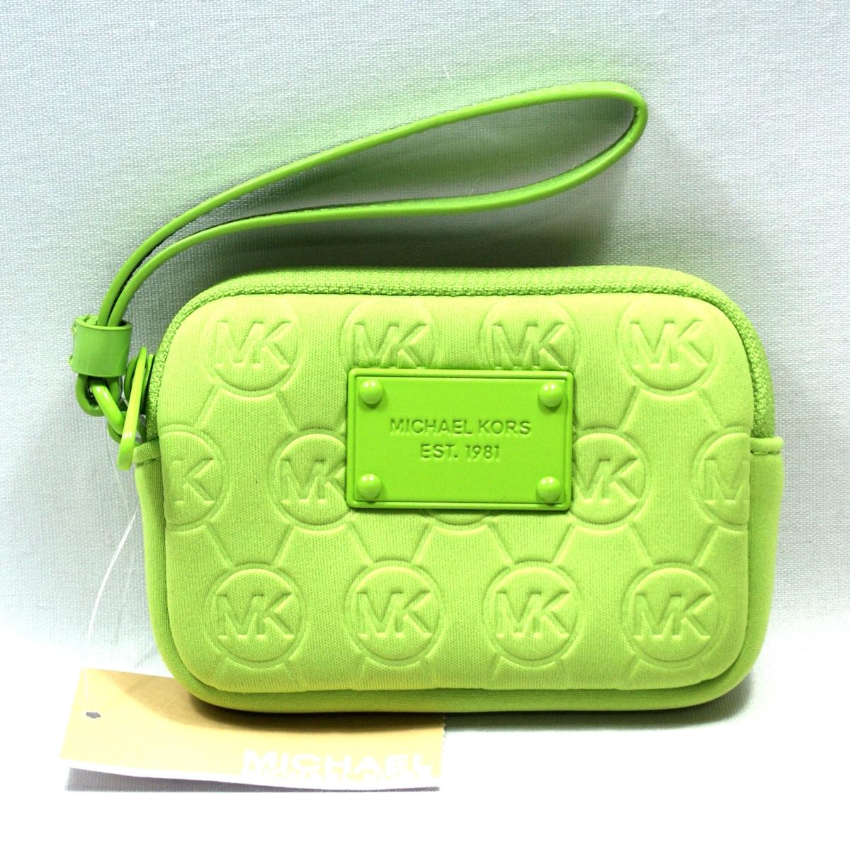 michael kors lime green wristlet