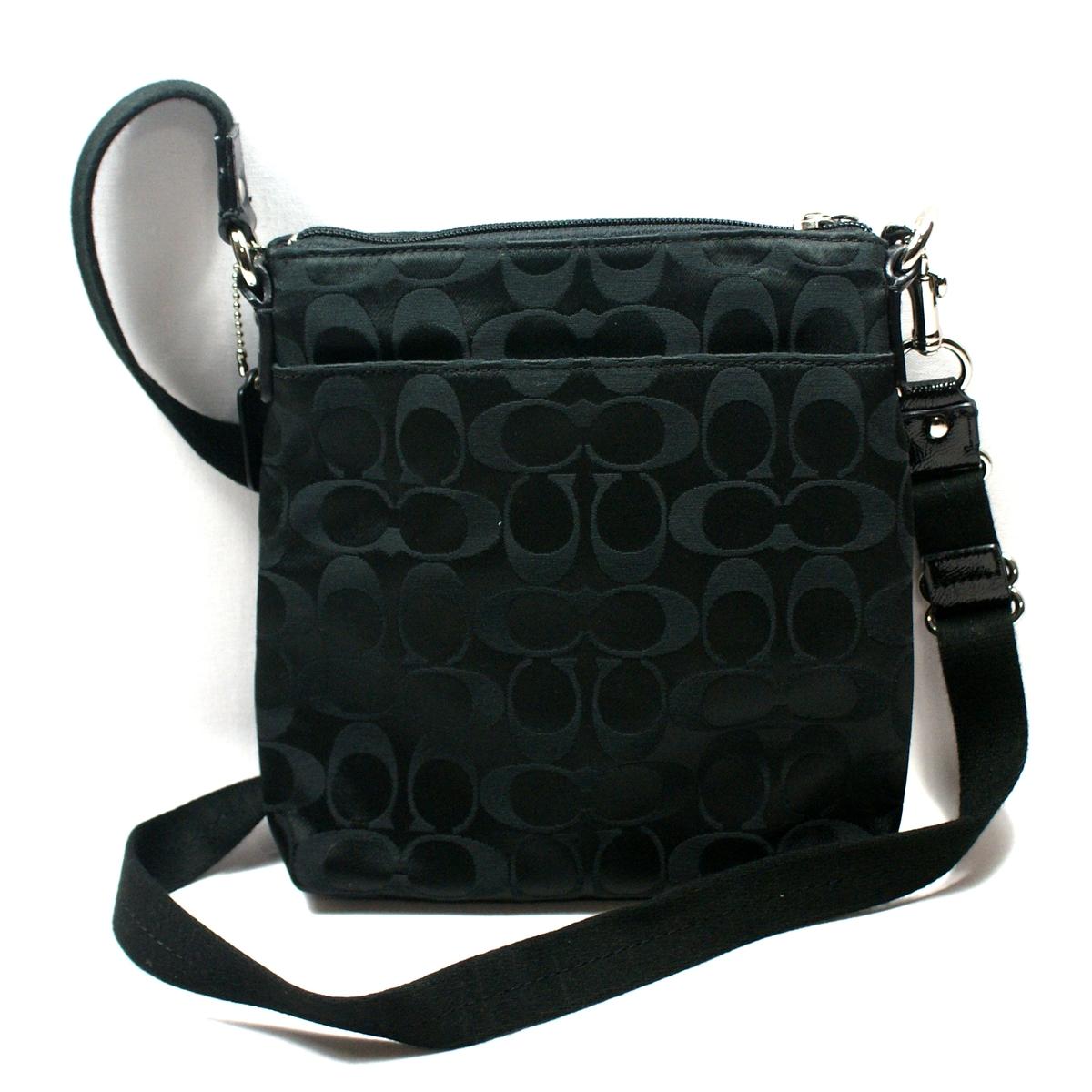 Coach Daisy Signature Sateen Swingpack/ Crossbody Bag Black #48130 | Coach 48130