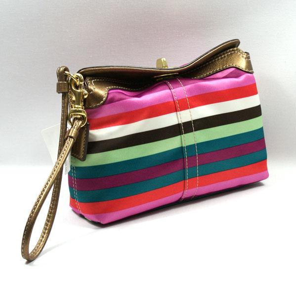 coach multicolor stripe purse