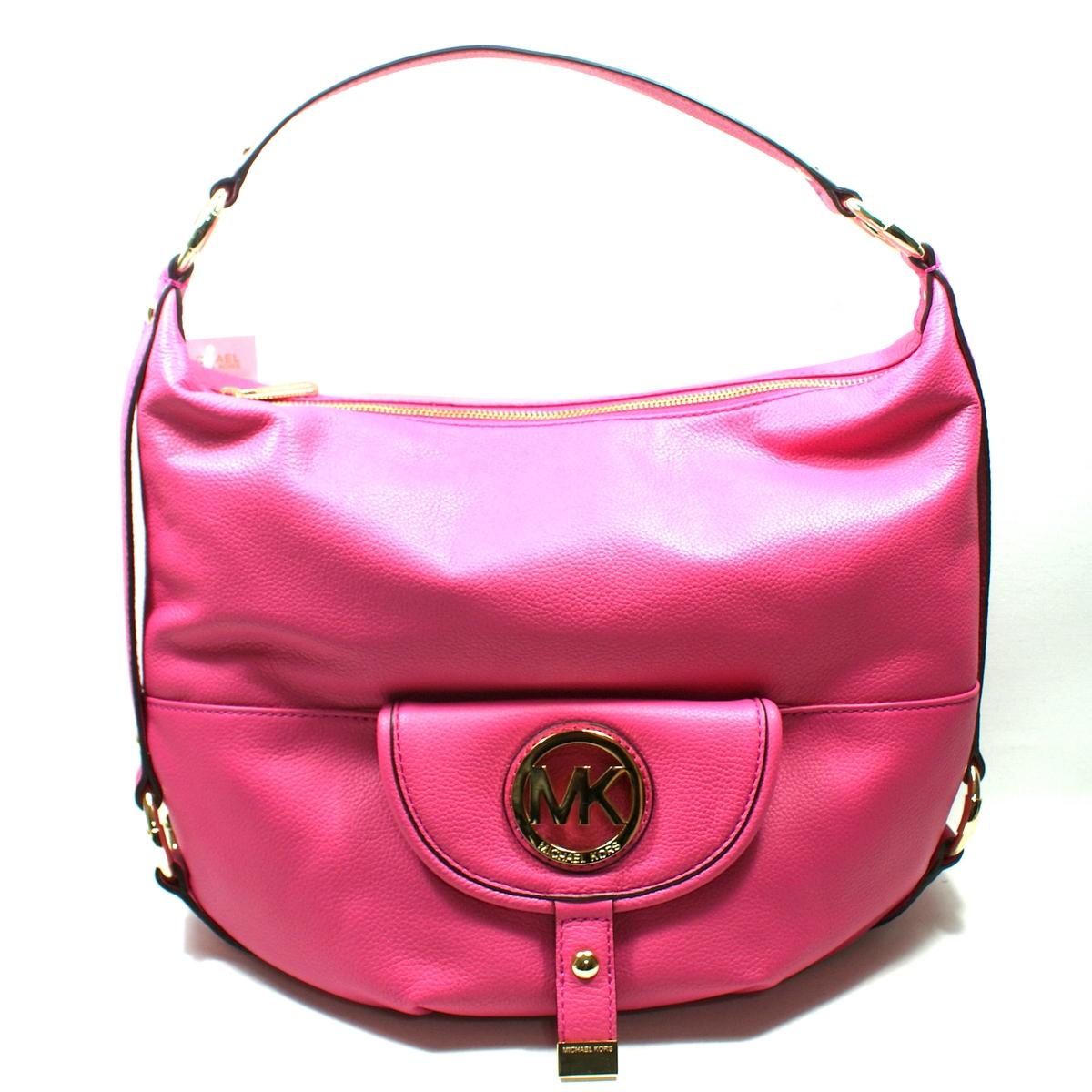Michael Kors Fulton Pink Genuine Leather Large Shoulder Bag #38S1CFTL3L | Michael Kors 38S1CFTL3L