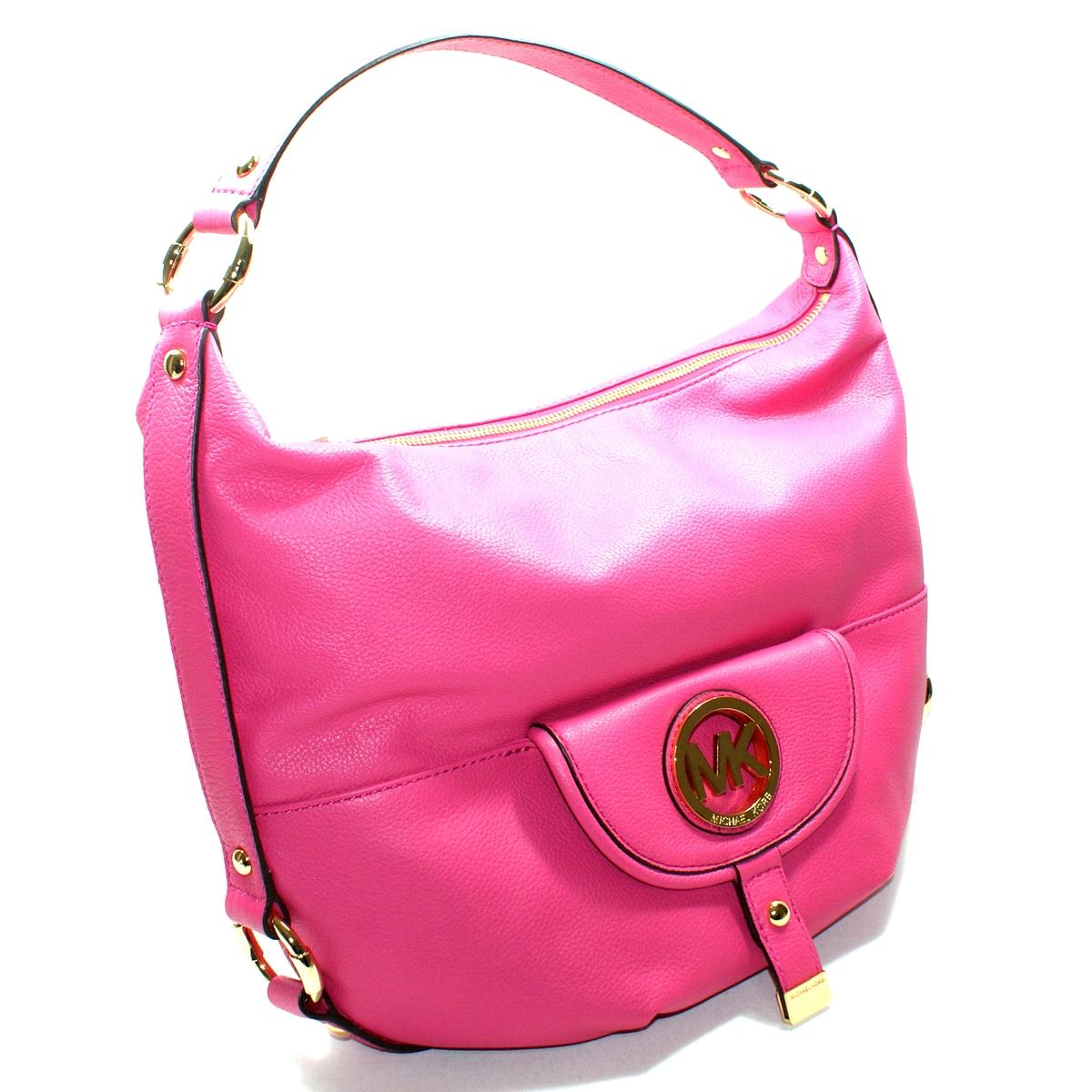 Michael Kors Fulton Pink Genuine Leather Large Shoulder Bag #38S1CFTL3L | Michael Kors 38S1CFTL3L