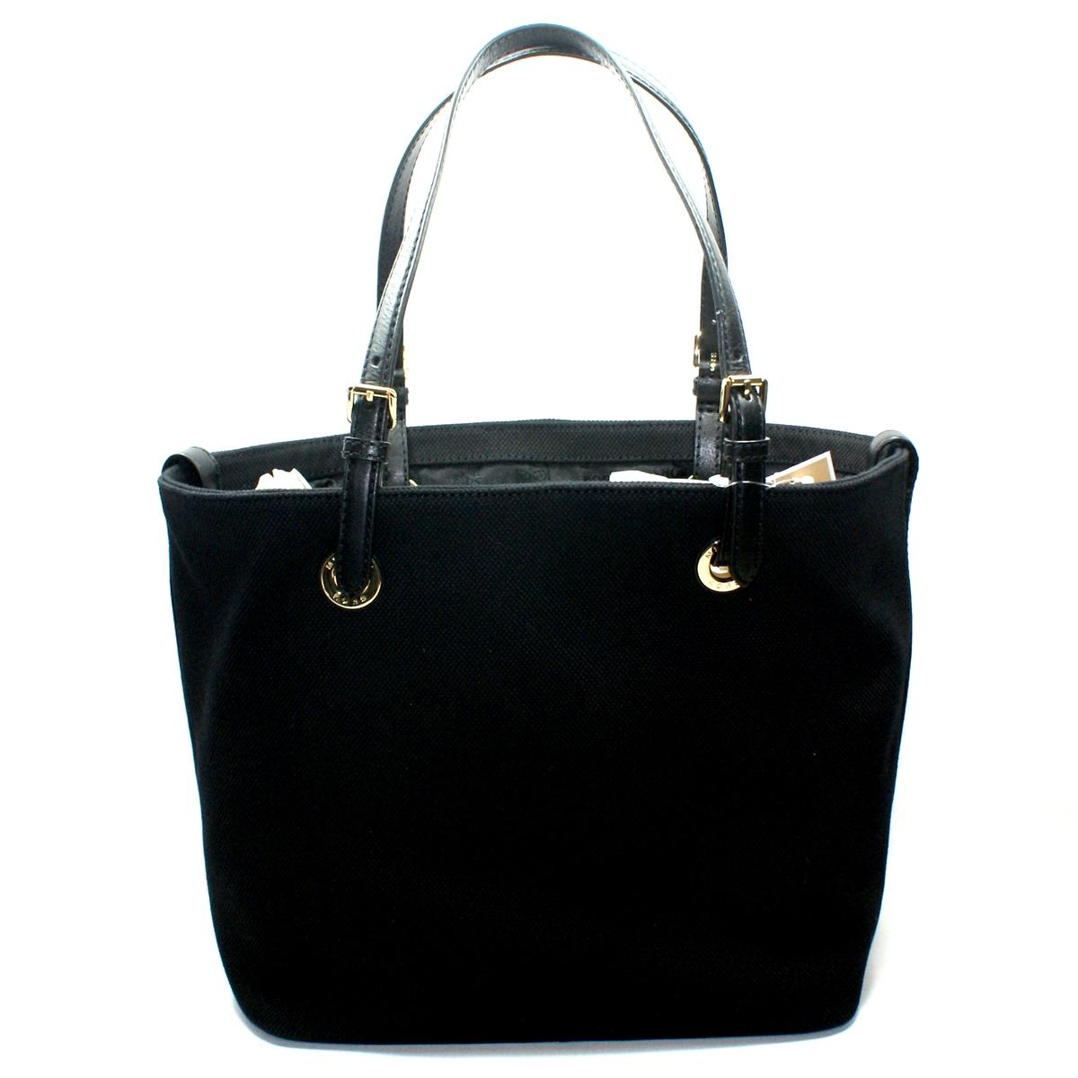 michael kors black canvas tote