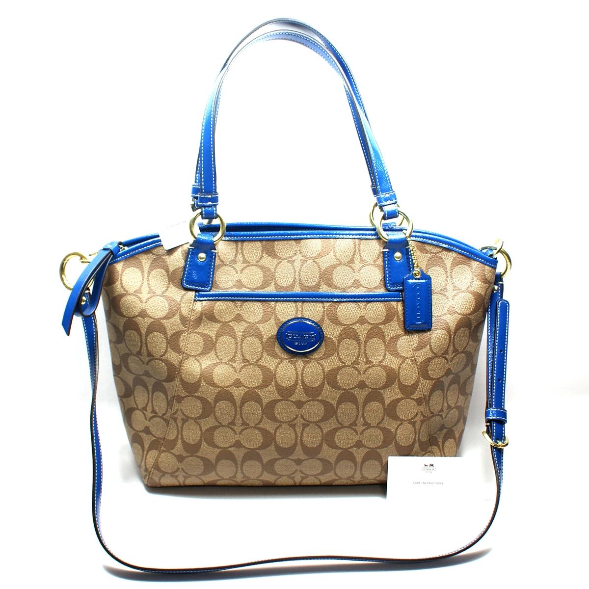 Coach Peyton Pocket Signature Tote Cobalt Blue #19816 | Coach 19816