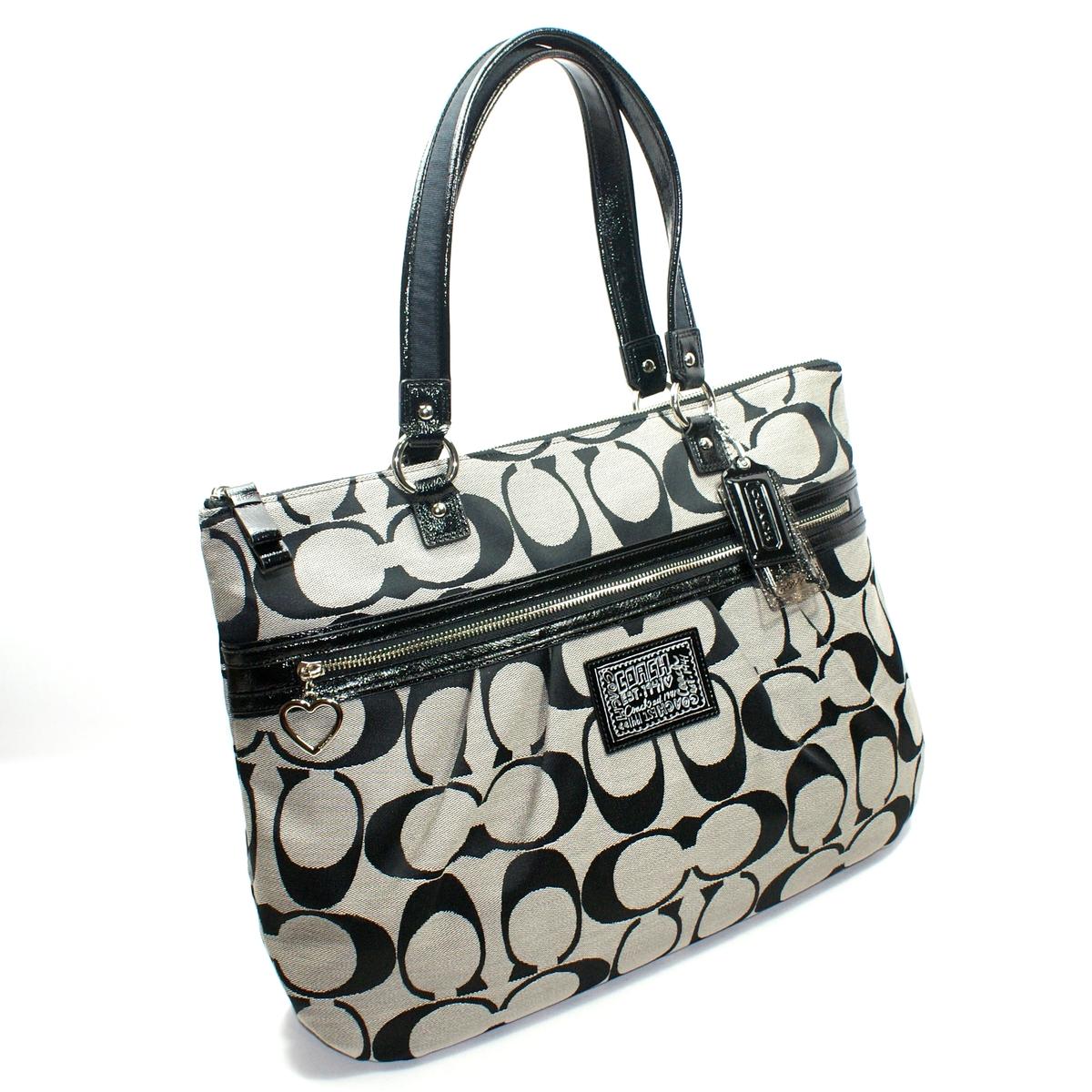 Coach Daisy Signature Tote Black/ White 22947 Coach 22947