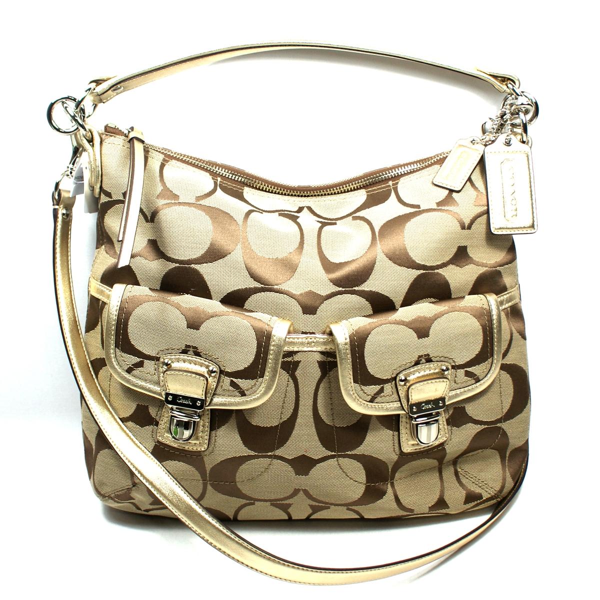 Coach Daisy Signature Pocket Hobo/ Swing Bag Gold #23392 | Coach 23392