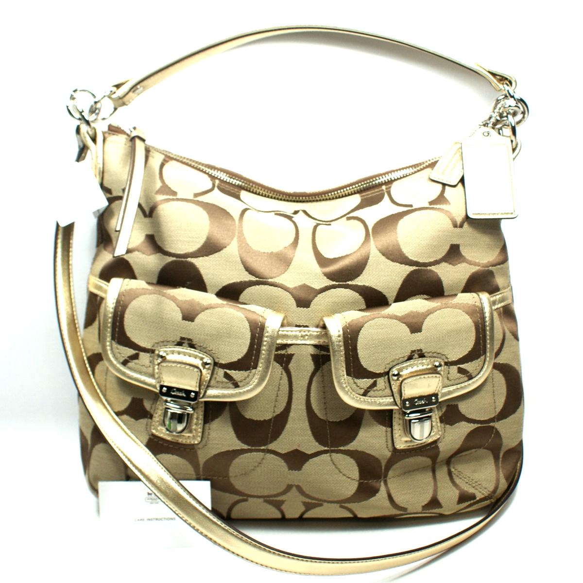 Coach Daisy Signature Pocket Hobo/ Swing Bag Gold #23392 | Coach 23392