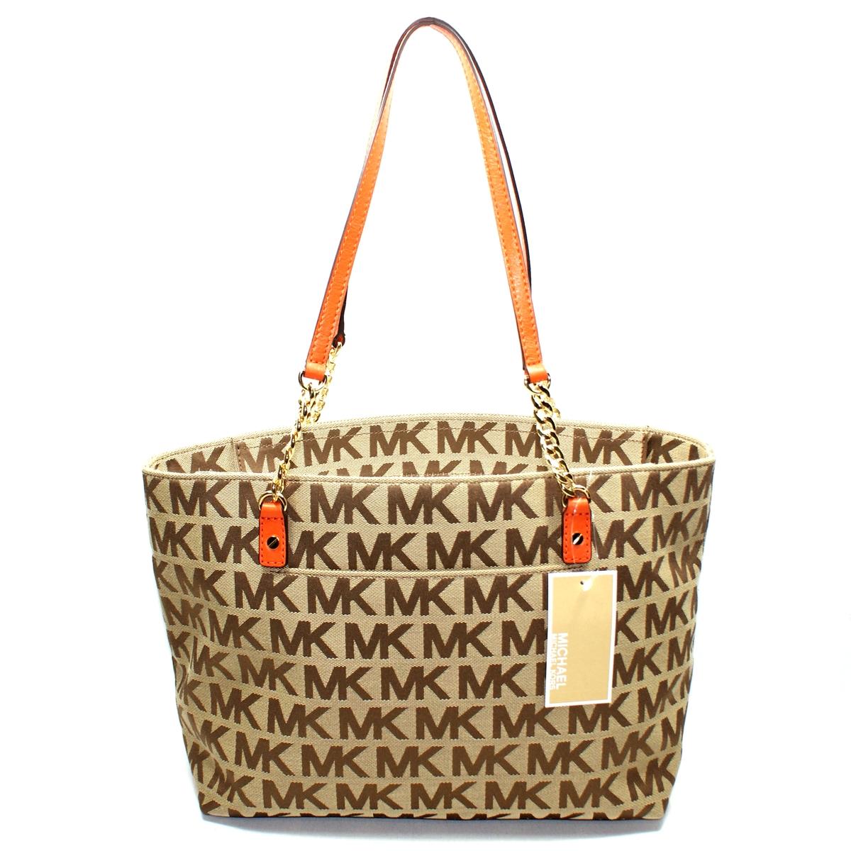 Michael Kors Jet Set Chain MK Signature Jacquard Tote/ Shoulder Bag