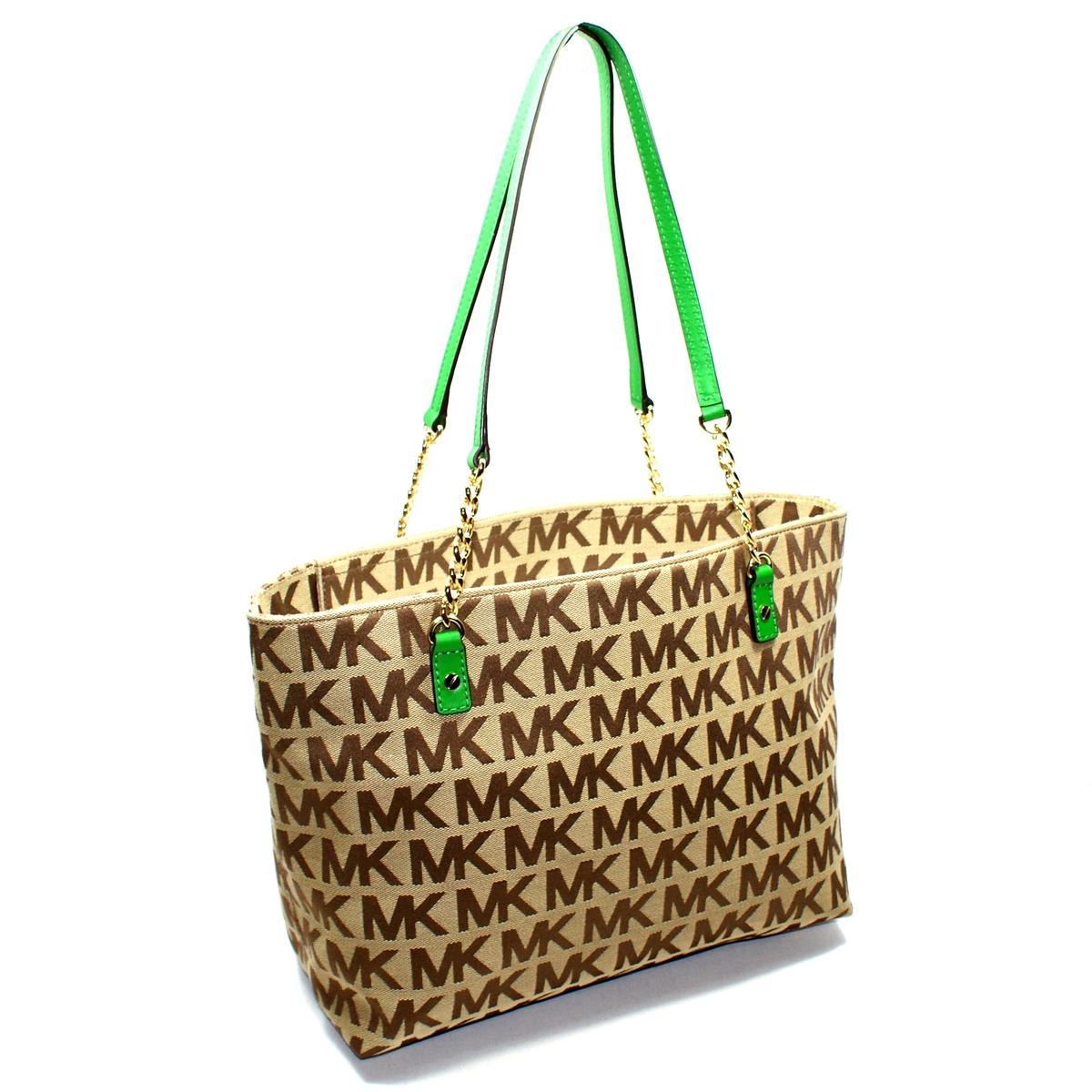 Michael Kors Jet Set Chain MK Signature Jacquard Tote/ Shoulder Bag