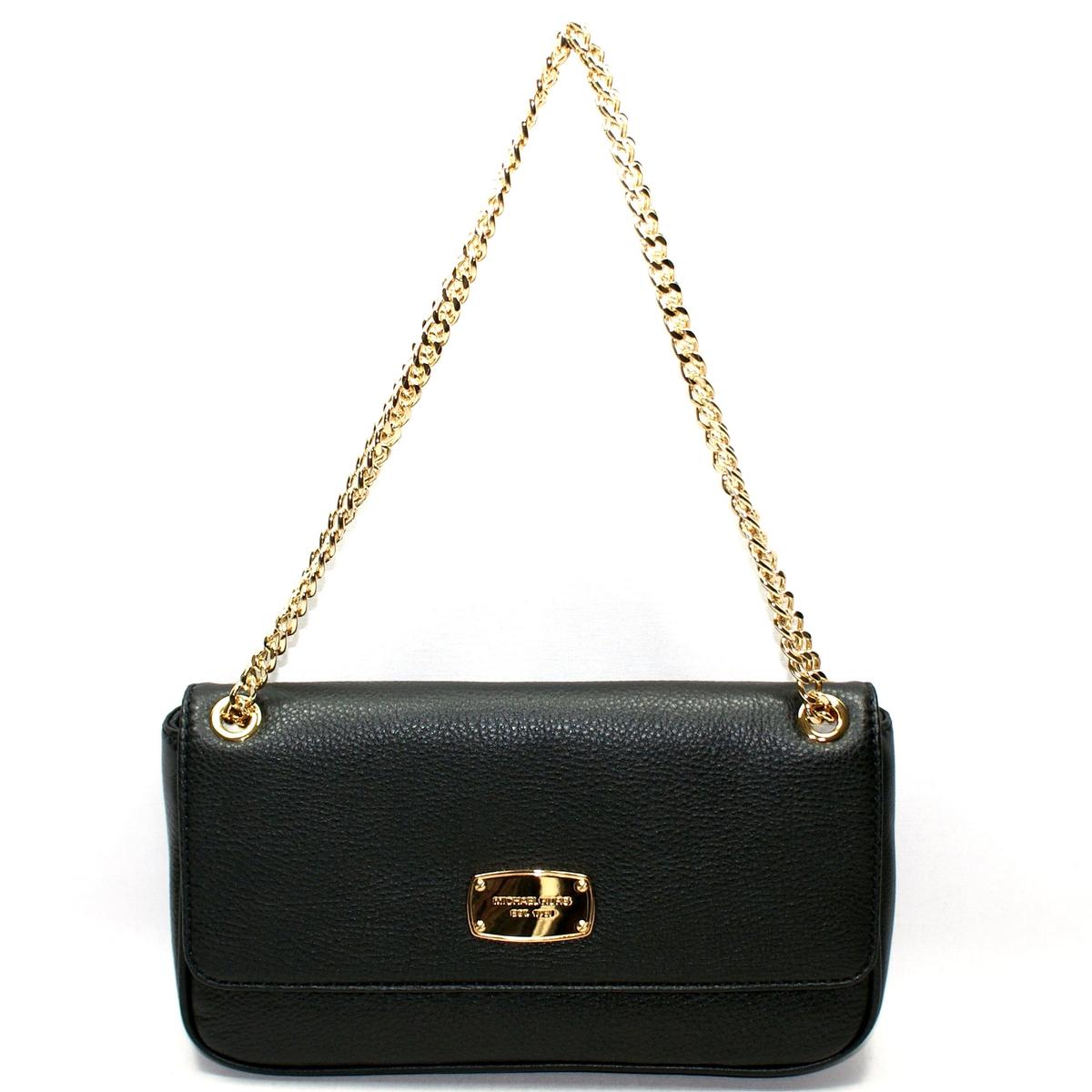 Michael Kors Jet Set Chain Genuine Leather Small Flap Shoulder Bag Black #38T2CTCL1L | Michael ...